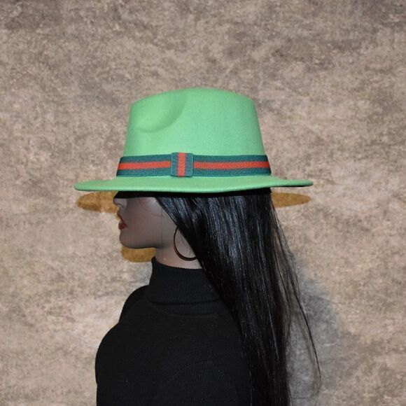 Lemon Green Fedora Hat - Picture 2 of 3